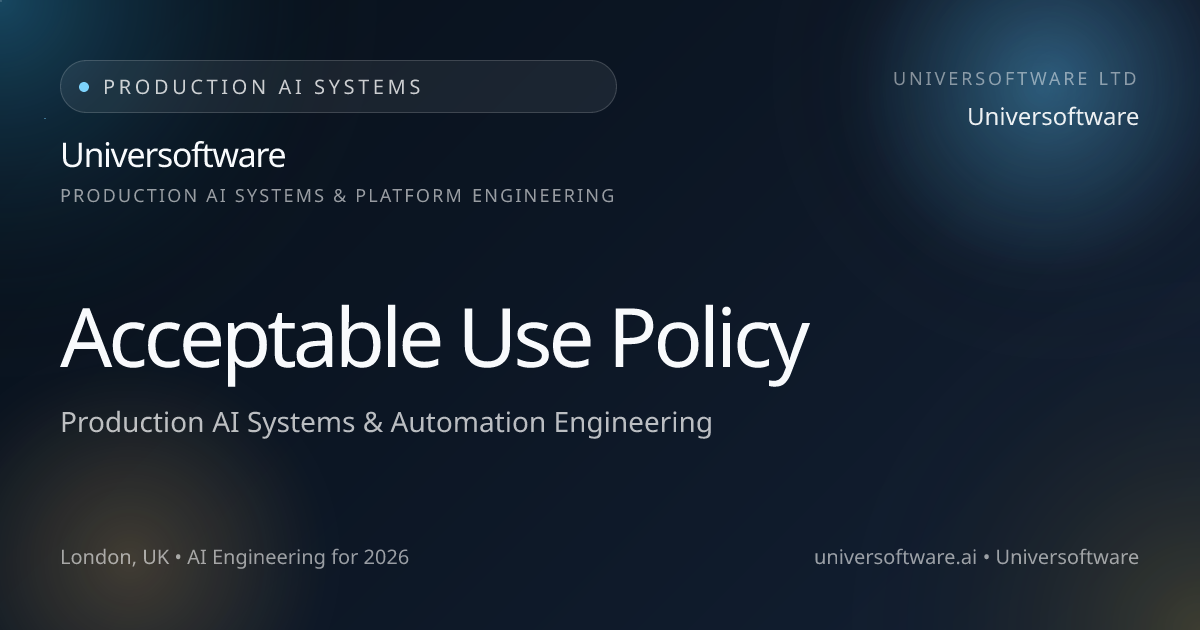 Acceptable Use Policy | Universoftware