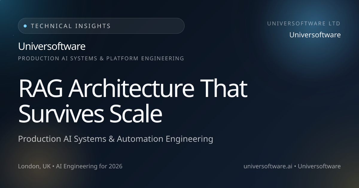 RAG Architecture That Survives Scale | Universoftware